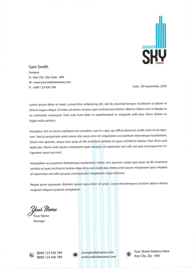 Corporate letterhead design mockup