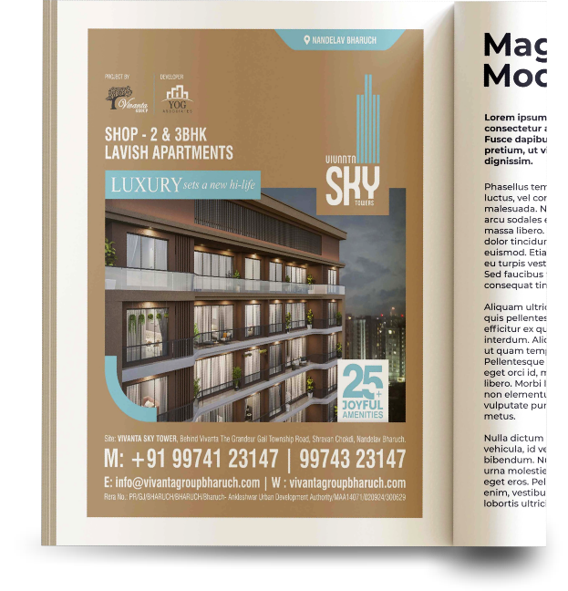Real estate magazine ad design mockup