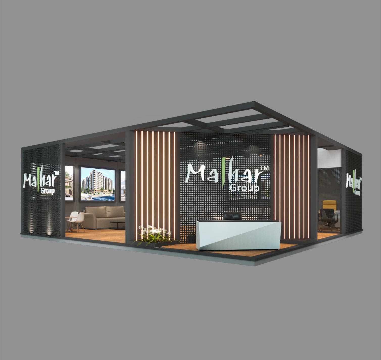 Real estate exhibition stall design by Zurich Graphics